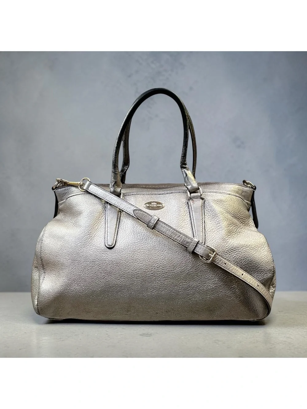 Coach Morgan Satchel Crossbody Bag in Soft Gold Pebbled Leather - Picture 1 of 14